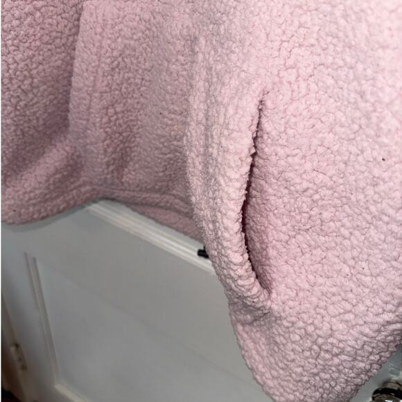 VS PINK Sherpa Fleece Quarter Zip Pullover Jacket Pink size S - Picture 3 of 6